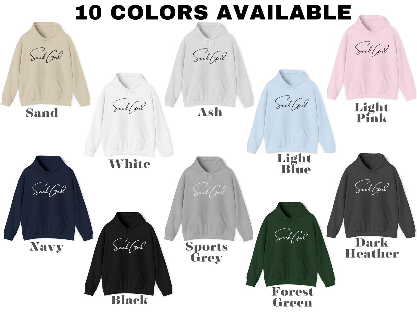 Seek God Christian Hoodie | Bible Verse Hooded Sweatshirt Matthew 6:33