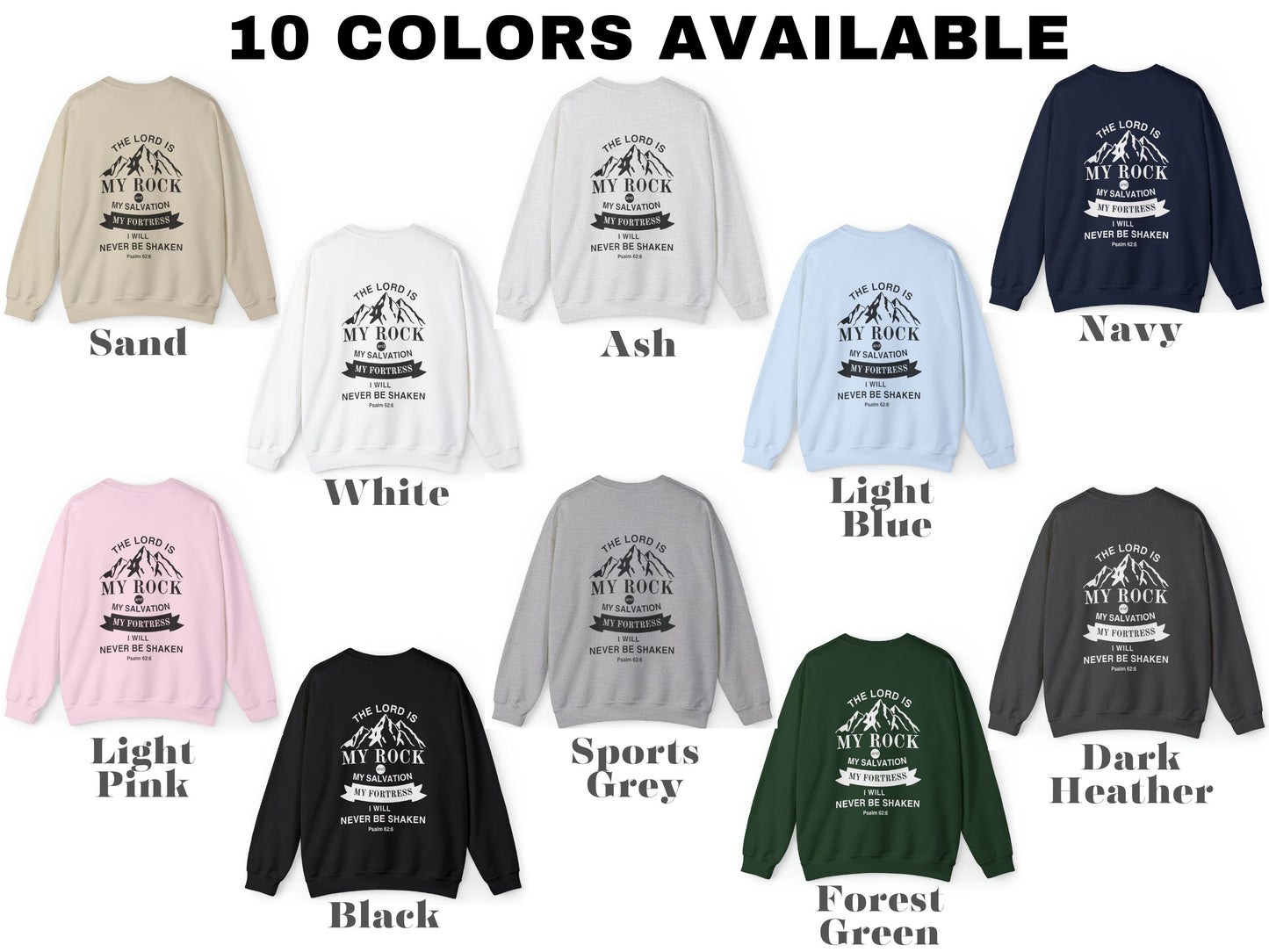 The Lord Is My Rock - I Will Never Be Shaken Sweater - Psalm 62