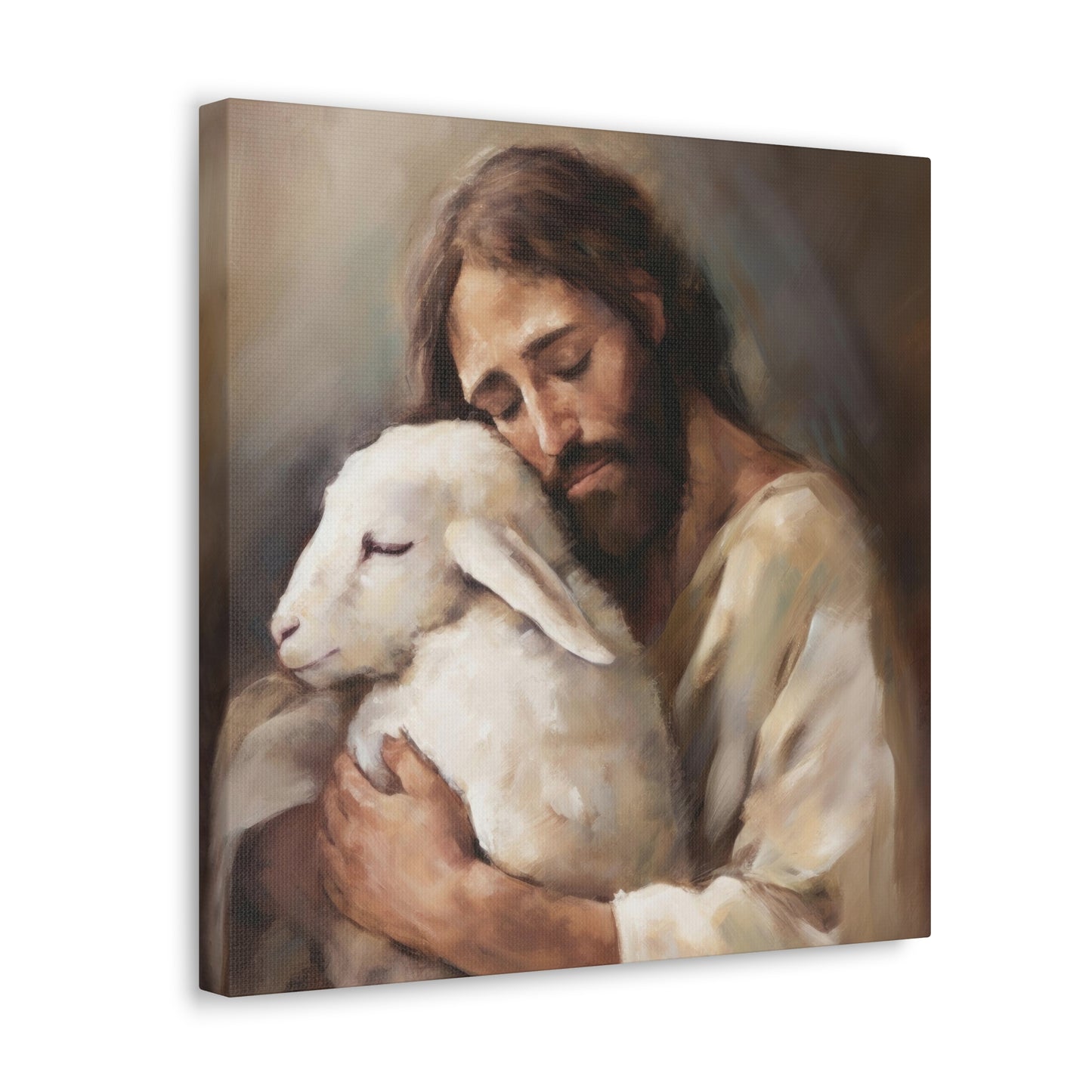 Jesus The Good Shepard & The Lost Sheep Canvas Gallery Wrap | Jesus Christ Wall Art Canvas
