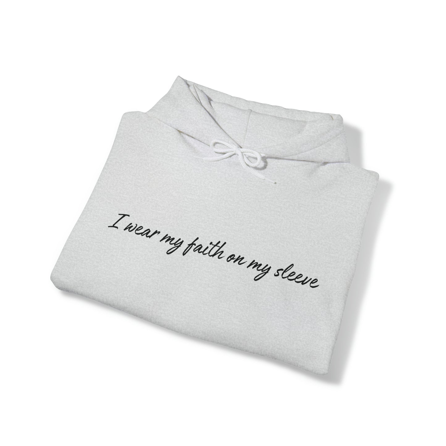 I Wear My Faith On My Sleeve Hoodie | Personalized - Add Your Own Custom Name or Bible Verse on Sleeve