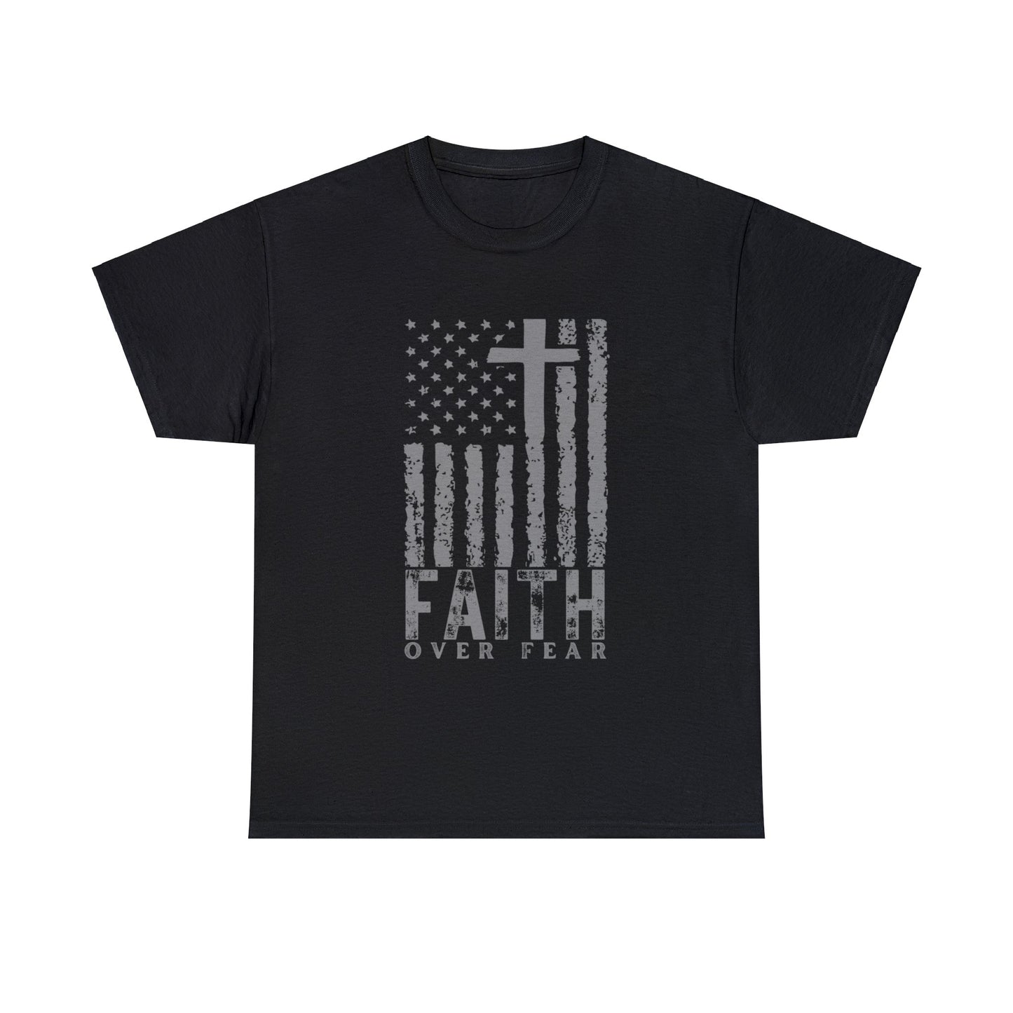 American Flag T-Shirt - Faith Over Fear Shirt | Patriotic Shirt, USA Flag Shirt