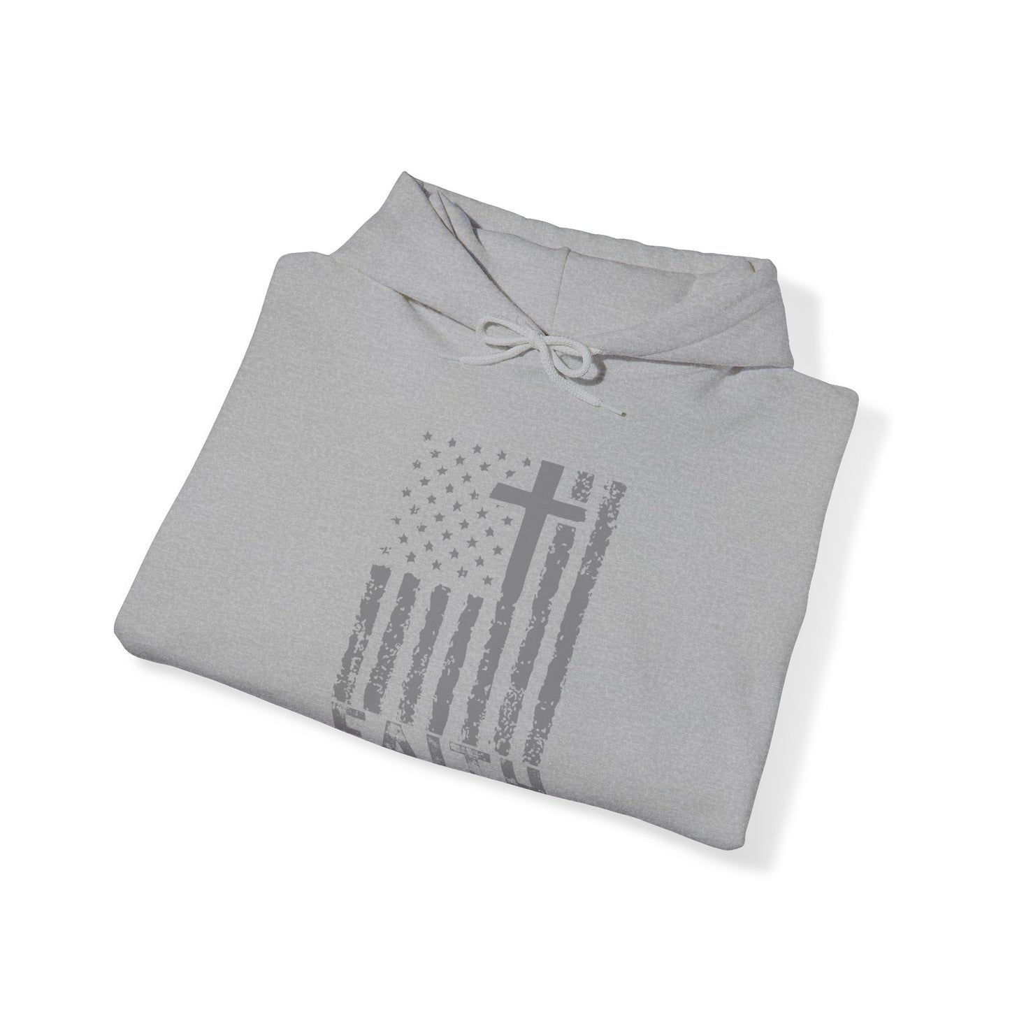 USA Flag Patriotic American Hooded Sweatshirt | Faith Over Fear Prayer Pullover Hoodie