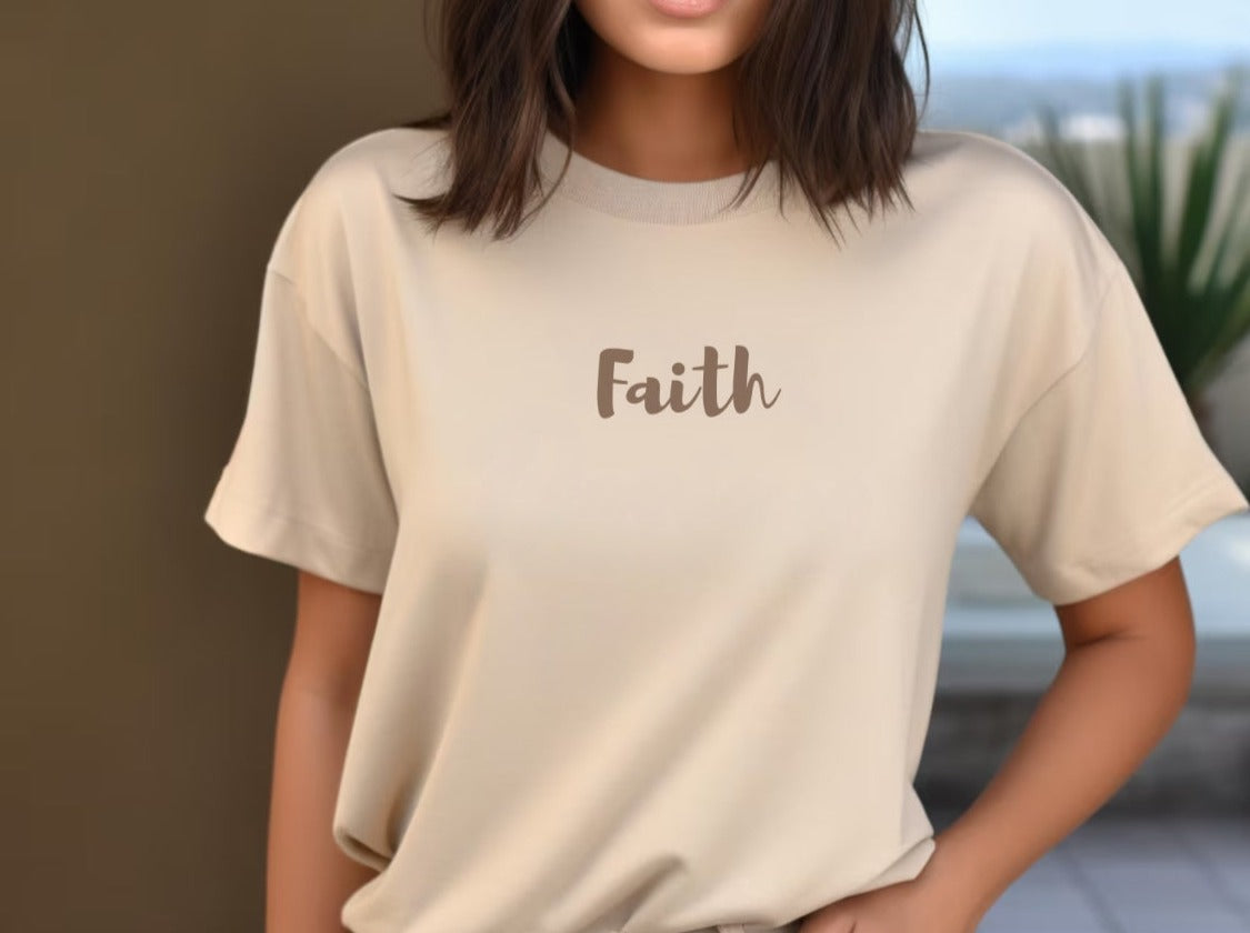 Faith Shirt - Christian Shirt | Christian Tee Brown Aesthetic Shirt