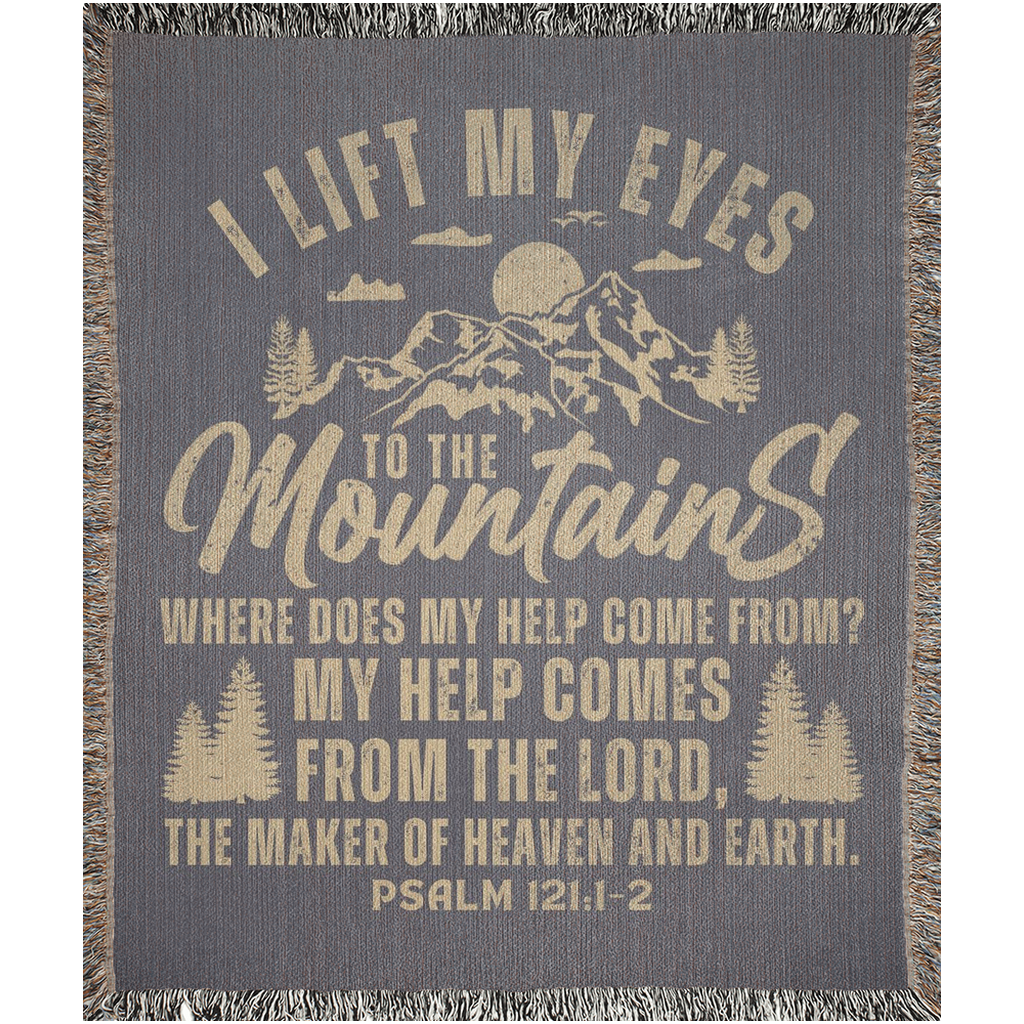 Psalm 121 Bible Verse Blanket - Christian Blanket | 100% Cotton Woven Blanket