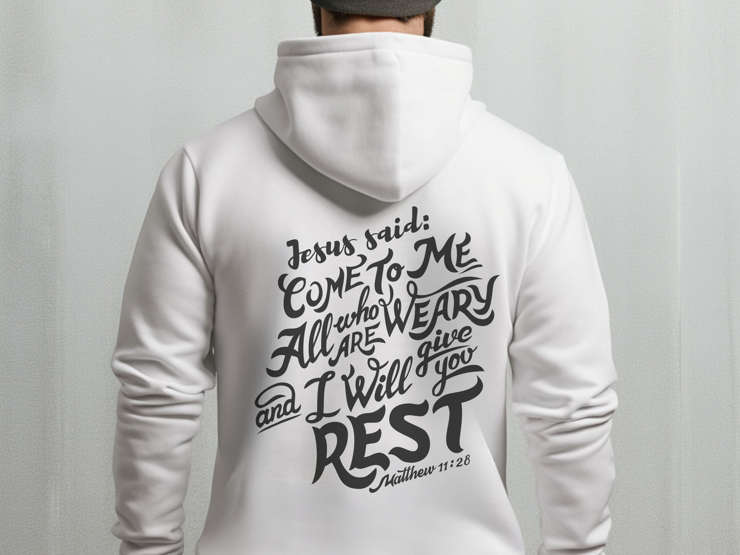 Jesus Hoodie - Bible Verse Hoodie | Come to Me, I Will Give You Rest - Matthew 11