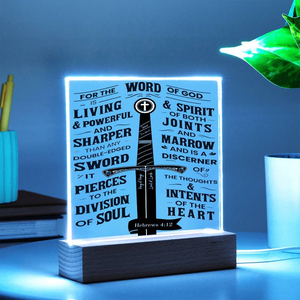 The Word of God - Bible Verse LED Light | Scripture Night Light - Acry –  Psalms \u0026 Palms Co., image size:1000x1000