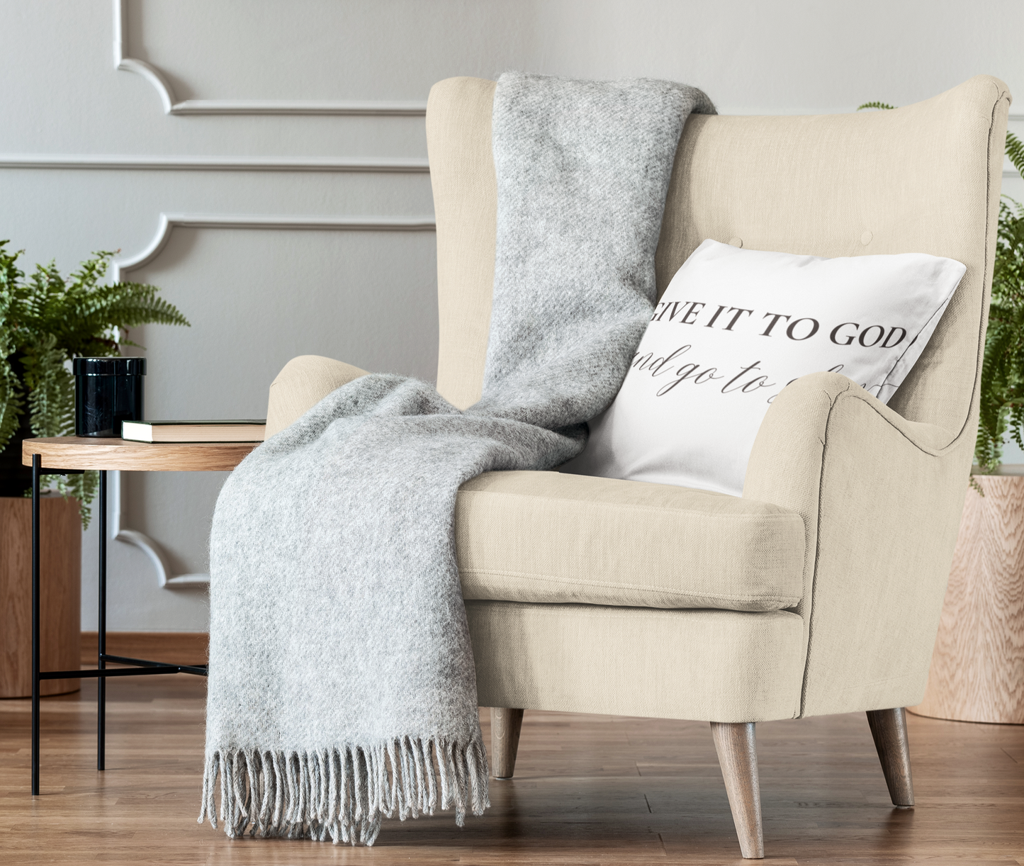 Christian Pillow - Be Still And Know That I AM GOD - Give it to God and Sleep | Pillow for Bed, Living Room