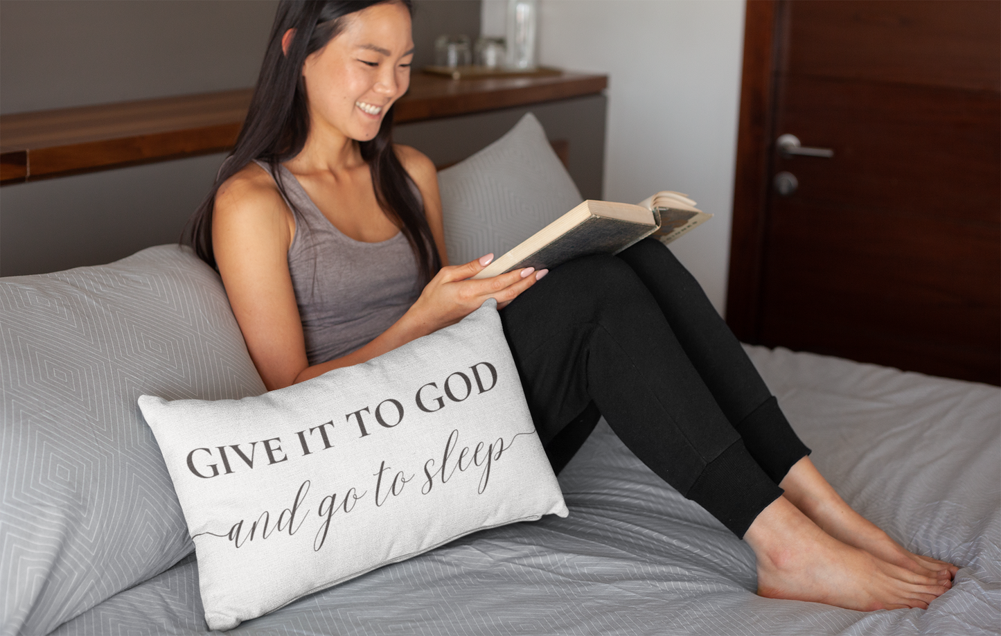 Give it to God and Go to Sleep Pillow | Pillow Cover and Stuffing Pillow