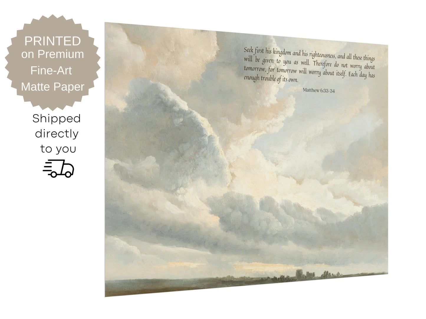 Seek First the Kingdom of God - Matthew 6:33 | Bible Verse Wall Art - Unframed Art