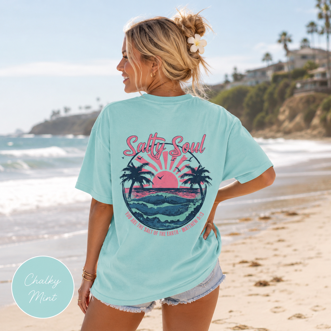 Salty Soul Beach T-Shirt - "You Are the Salt of the Earth" (Matthew 5:13)