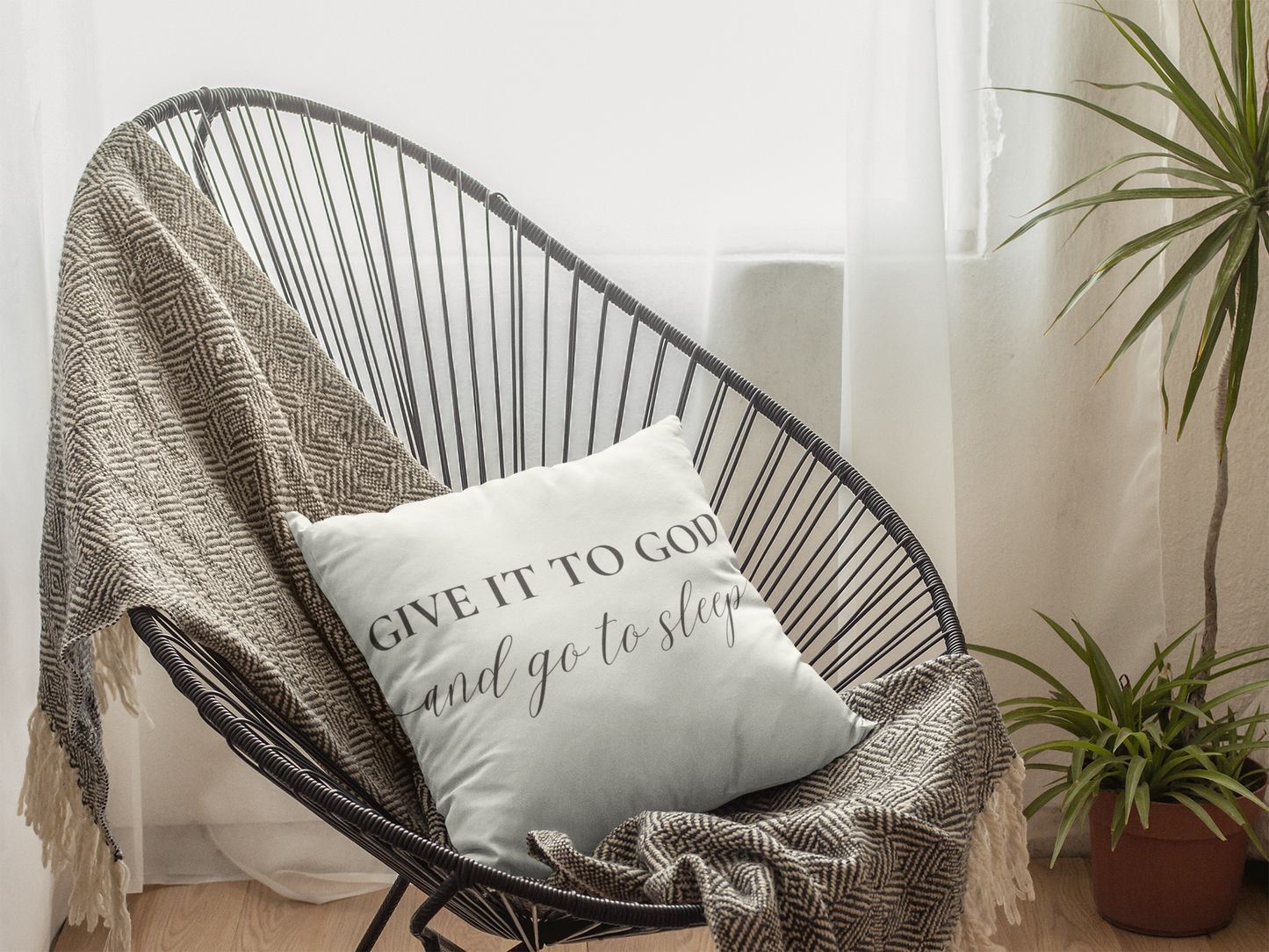 Give it to God and Go to Sleep Pillow | Christian Pillow Cover and Pillow