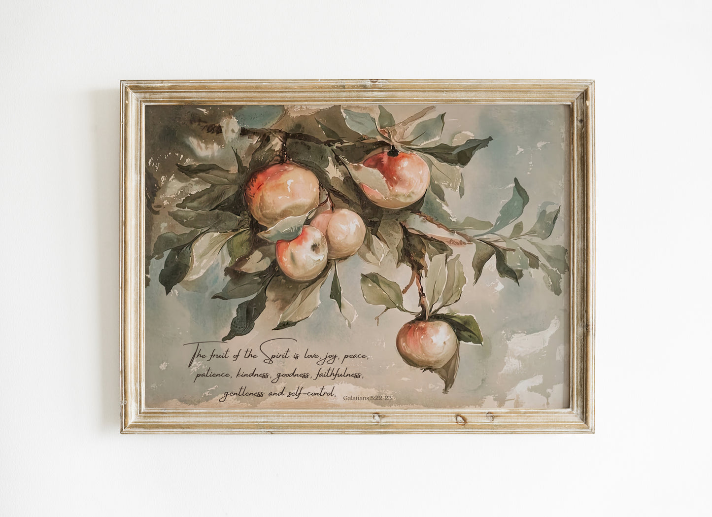 The Fruit of The Spirit - Christian Wall Art PRINT Galatians 5:22-23 | Bible Verse Art - Scripture Wall Decor - Unframed Art