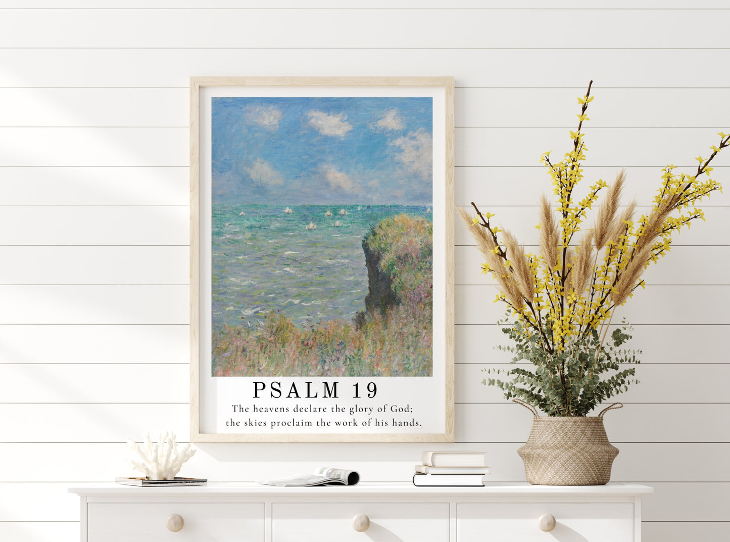 The Heavens Declare the Glory of God - Psalm 19 | Vintage Claude Monet Art with Psalm Scripture - Unframed Art Print