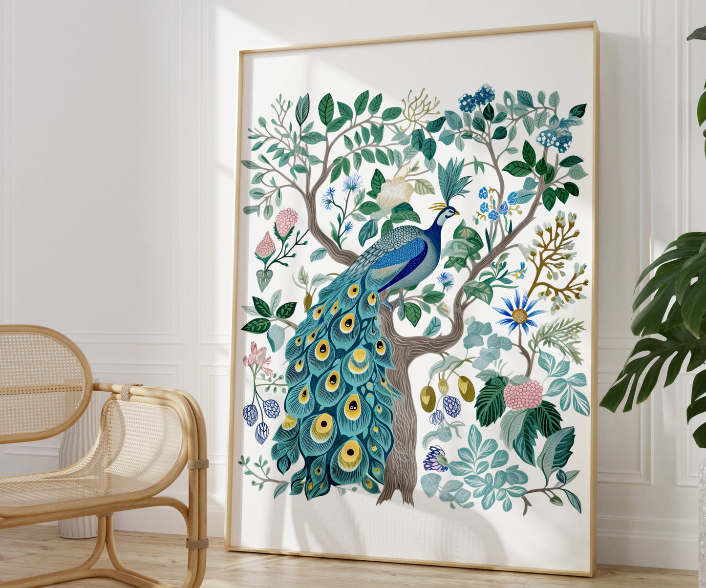 Peacock Art Print - Peacock Wall Decor | Peacock Painting - Peacock Art Illustration Painting - Unframed PRINT