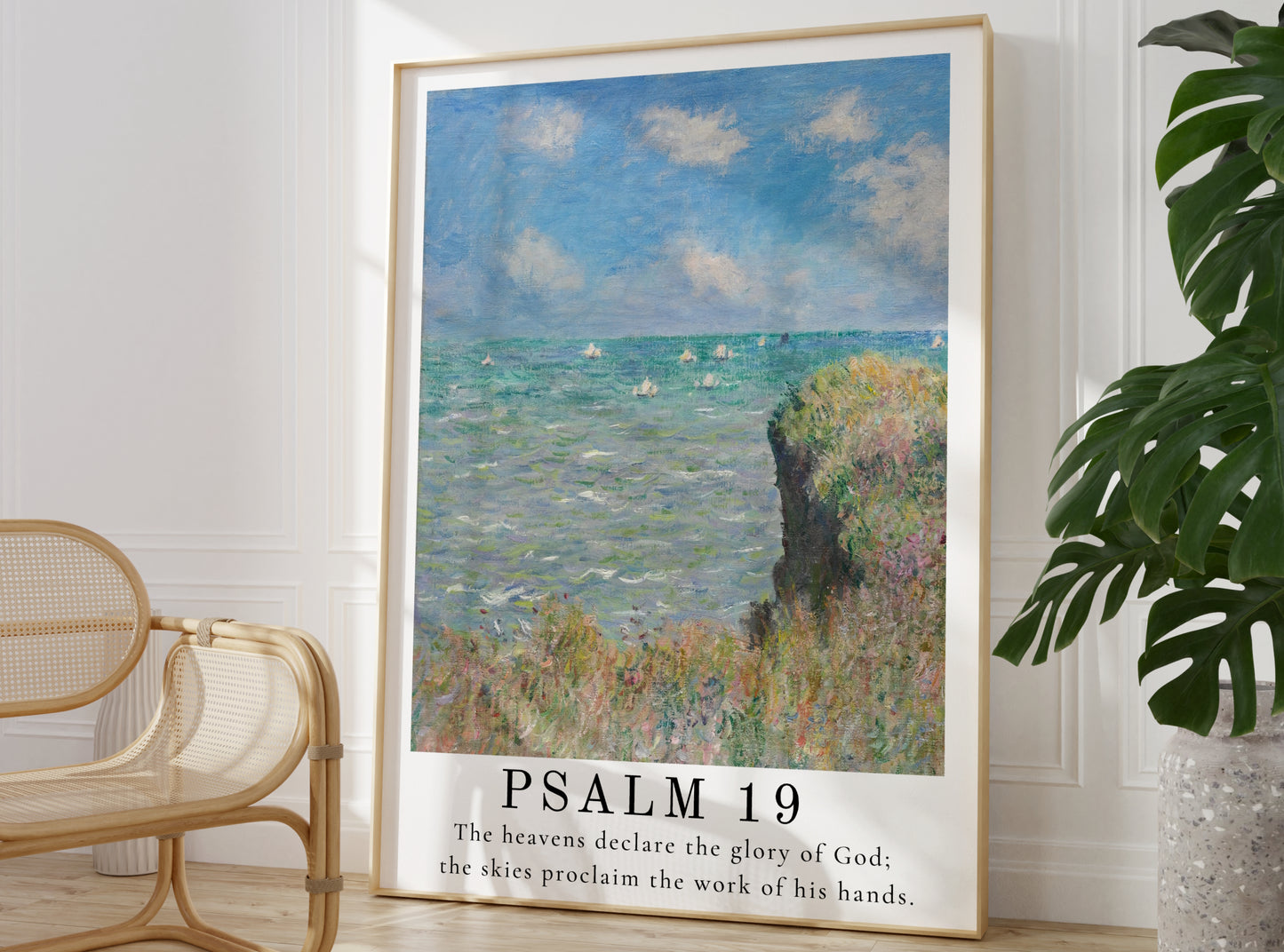 The Heavens Declare the Glory of God - Psalm 19 | Vintage Claude Monet Art with Psalm Scripture - Unframed Art Print