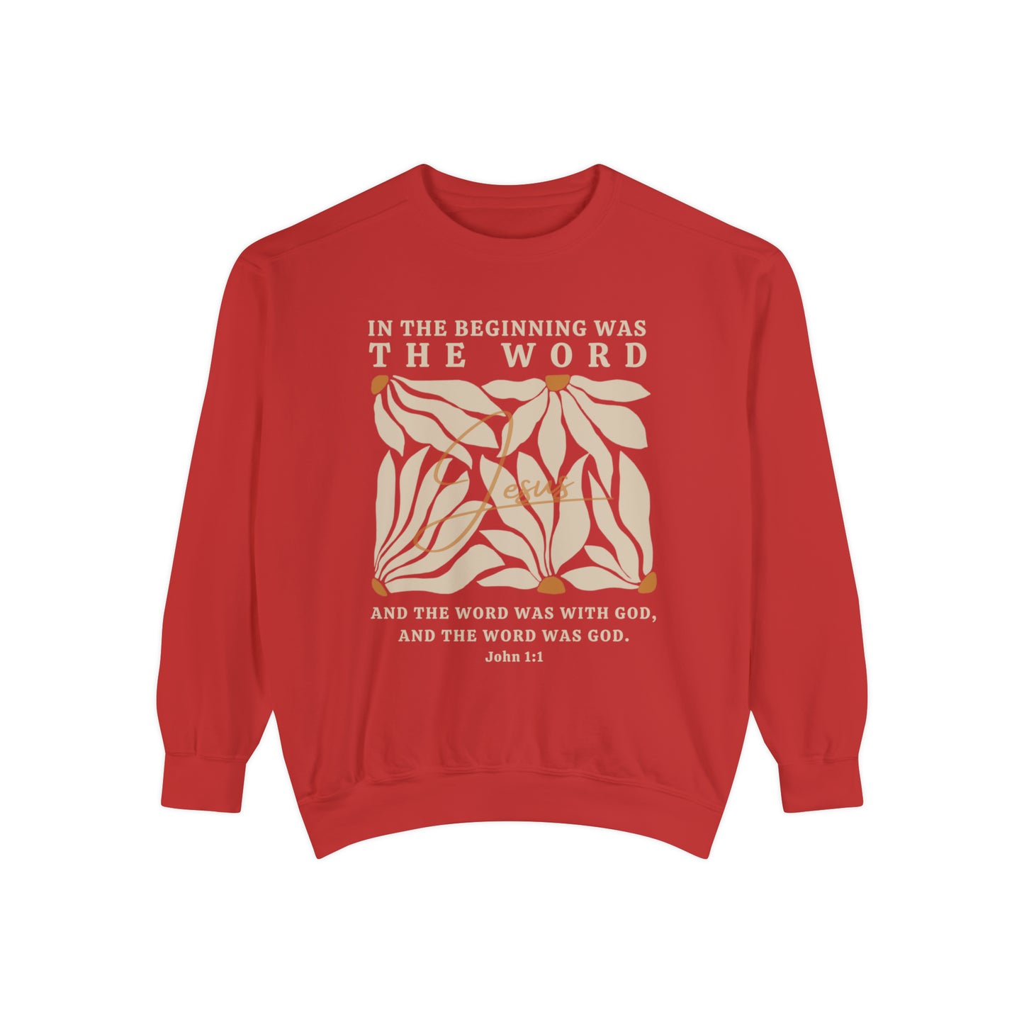 Christian Sweatshirt - John 1:1 In The Beginning Was The Word  | Comfort Colors Sweatshirt | Bible Verse Sweater