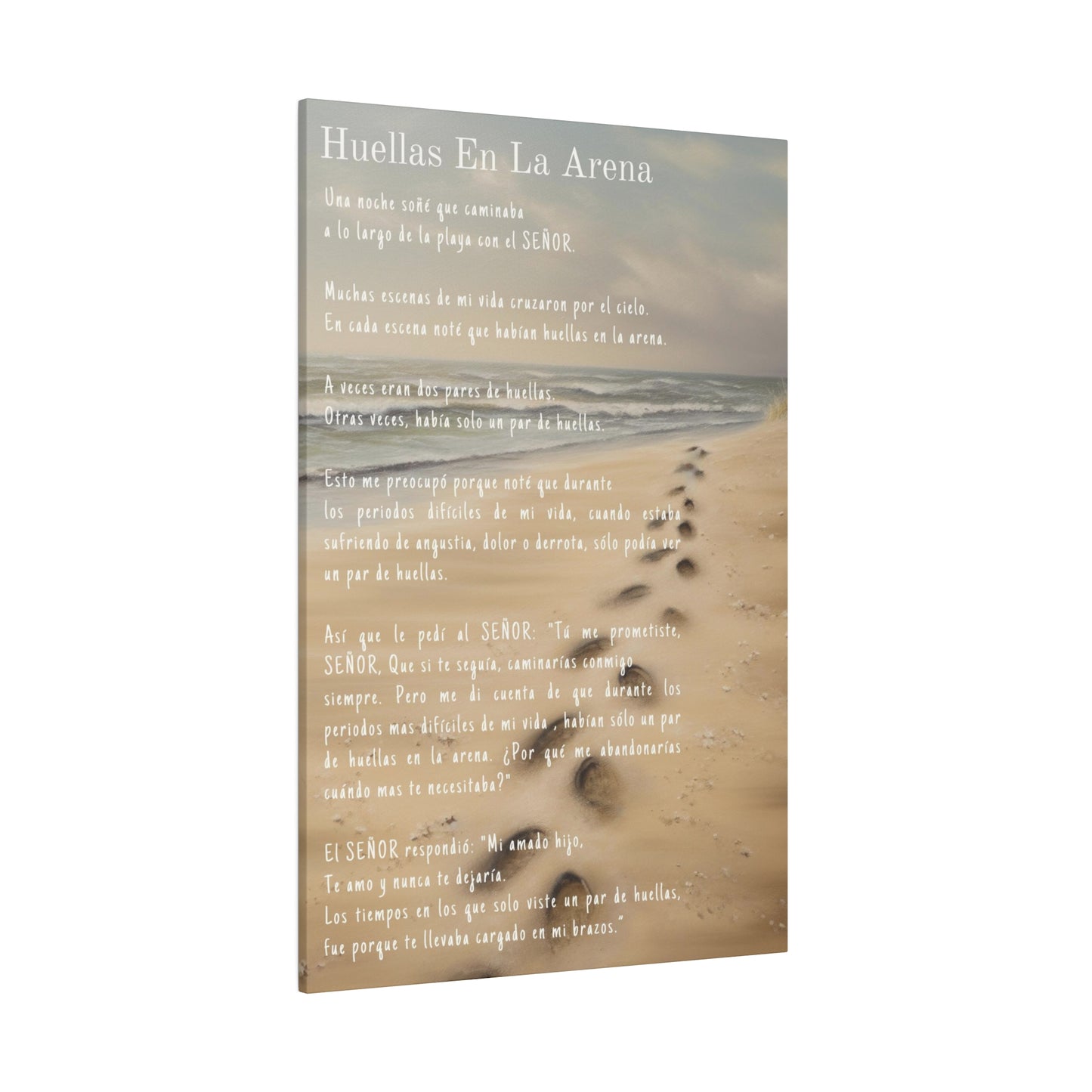 Huellas En La Arena - En Español | Spanish Version of Footprints In The Sand | Canvas Gallery Wrap