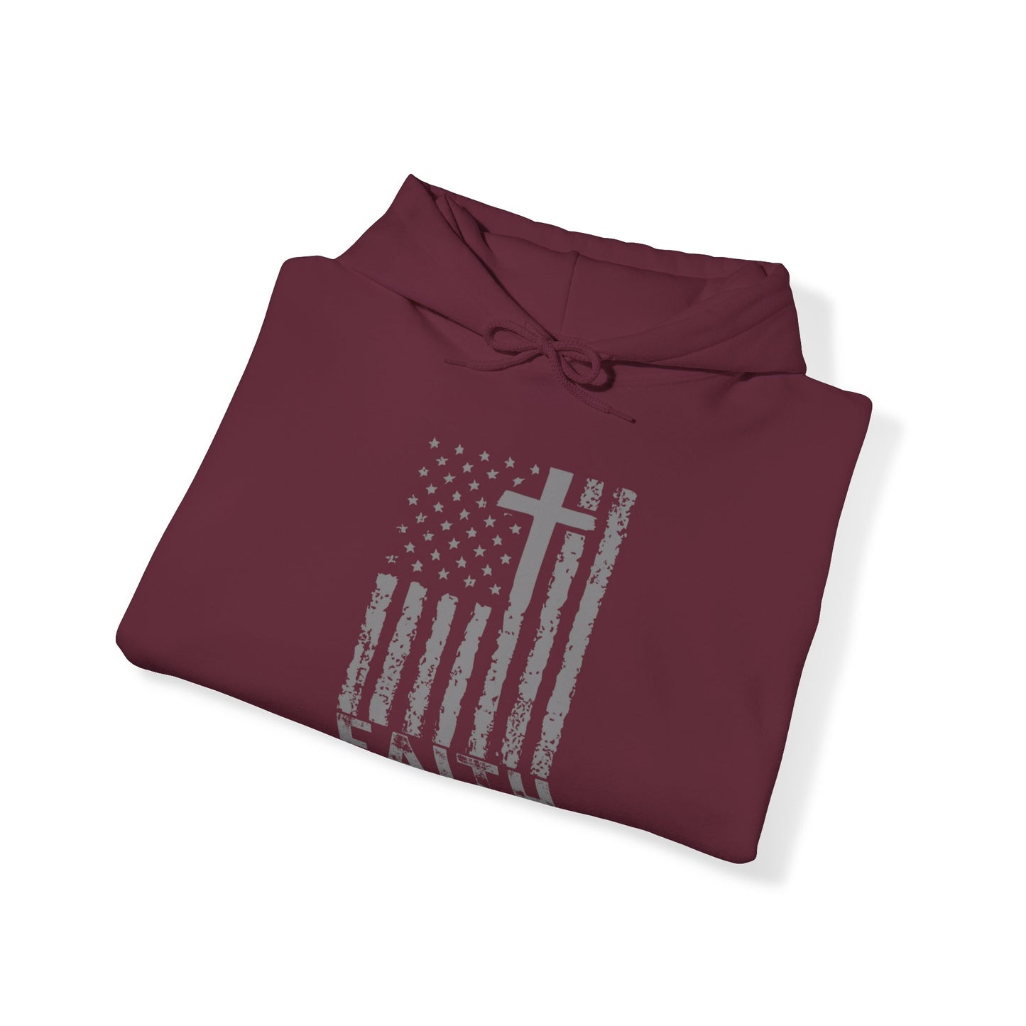 USA Flag Patriotic American Hooded Sweatshirt | Faith Over Fear Prayer Pullover Hoodie