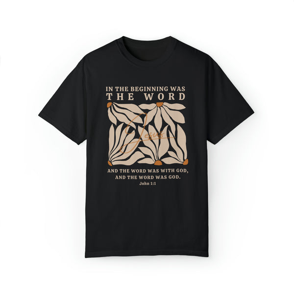 Jesus Shirt - In The Beginning Was The Word - John 1:1 Christian Shirt | Comfort Colors Shirt | Scripture Bible Verse T-Shirt Hover