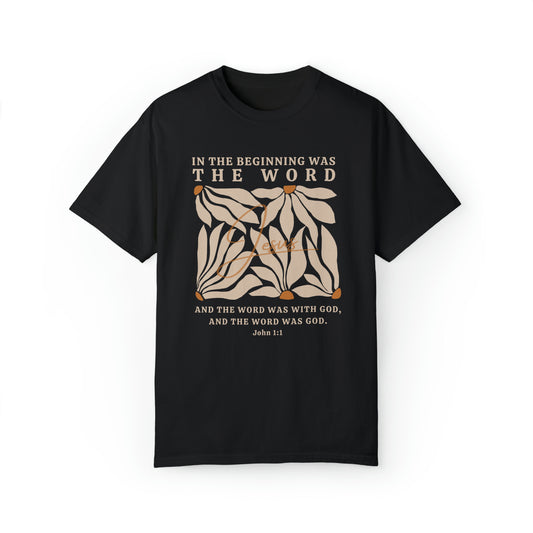 Jesus Shirt - In The Beginning Was The Word - John 1:1 Christian Shirt | Comfort Colors Shirt | Scripture Bible Verse T-Shirt