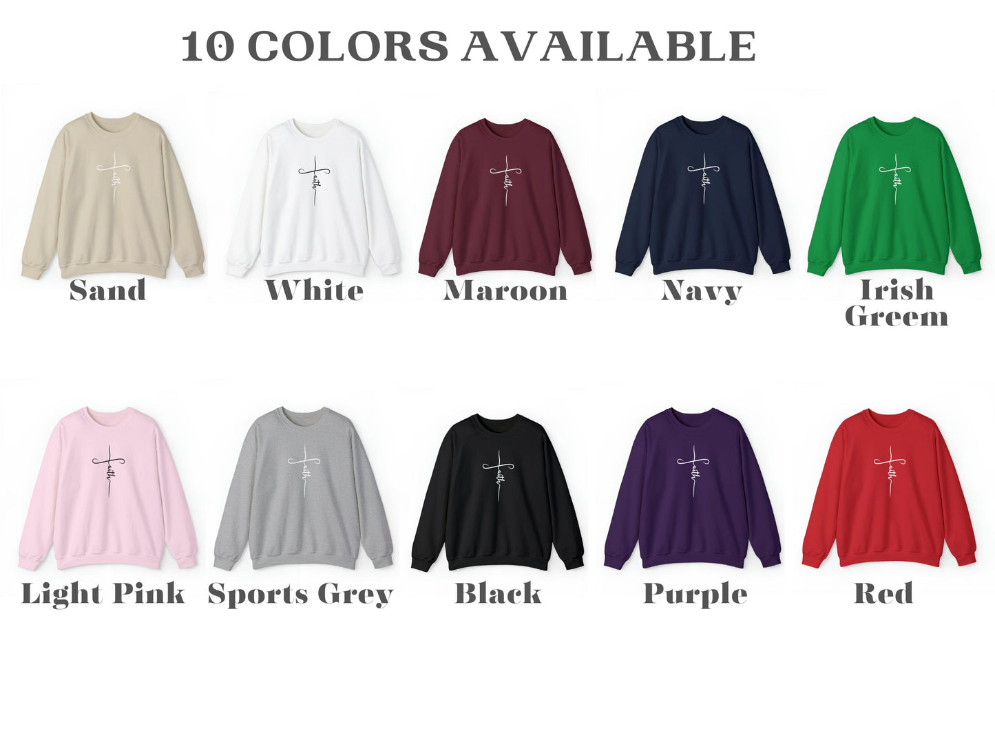 Christian Faith Sweatshirt - Crewneck Sweatshirt | Faith Cross Sweater