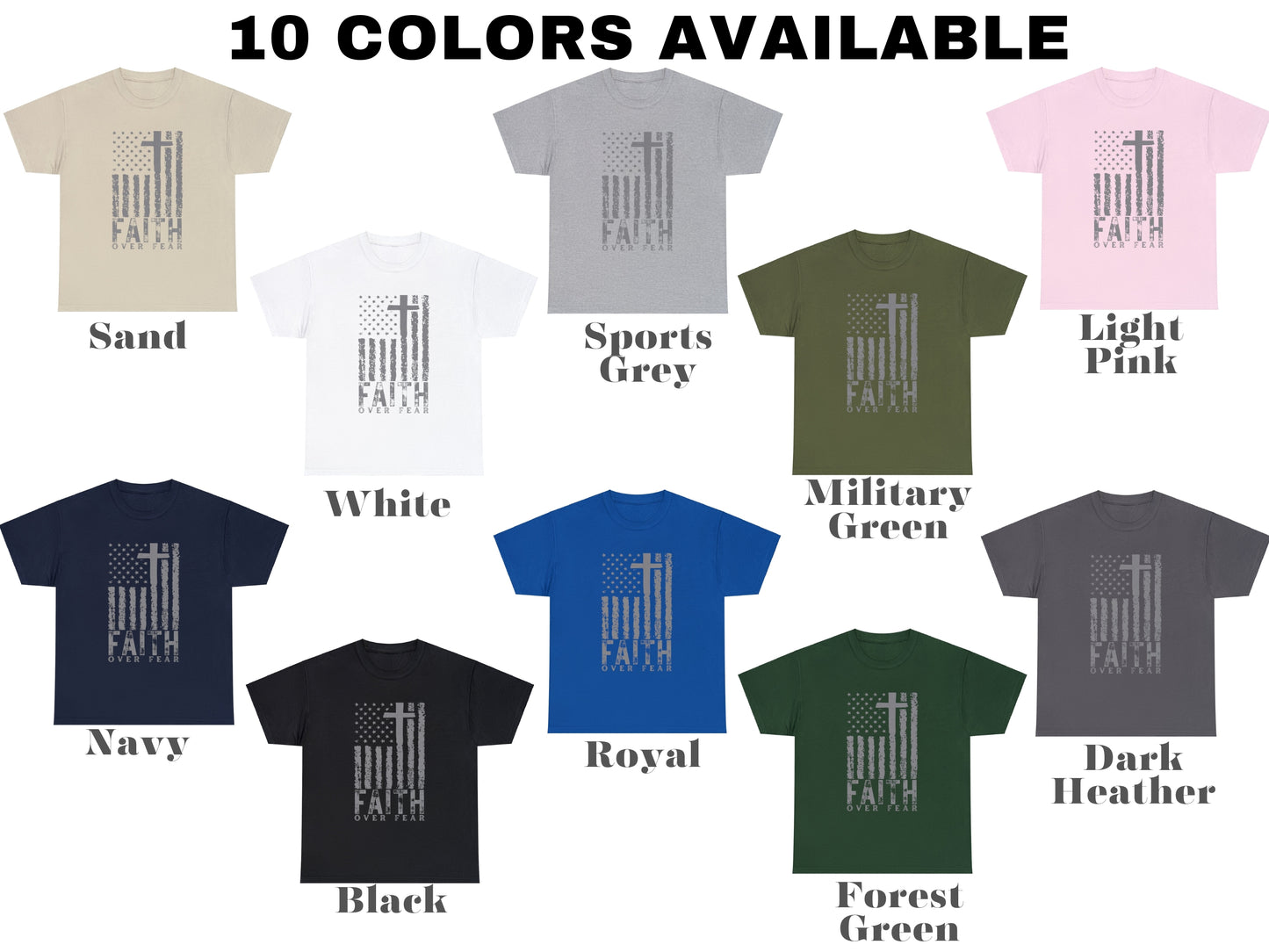 American Flag T-Shirt - Faith Over Fear Shirt | Patriotic Shirt, USA Flag Shirt