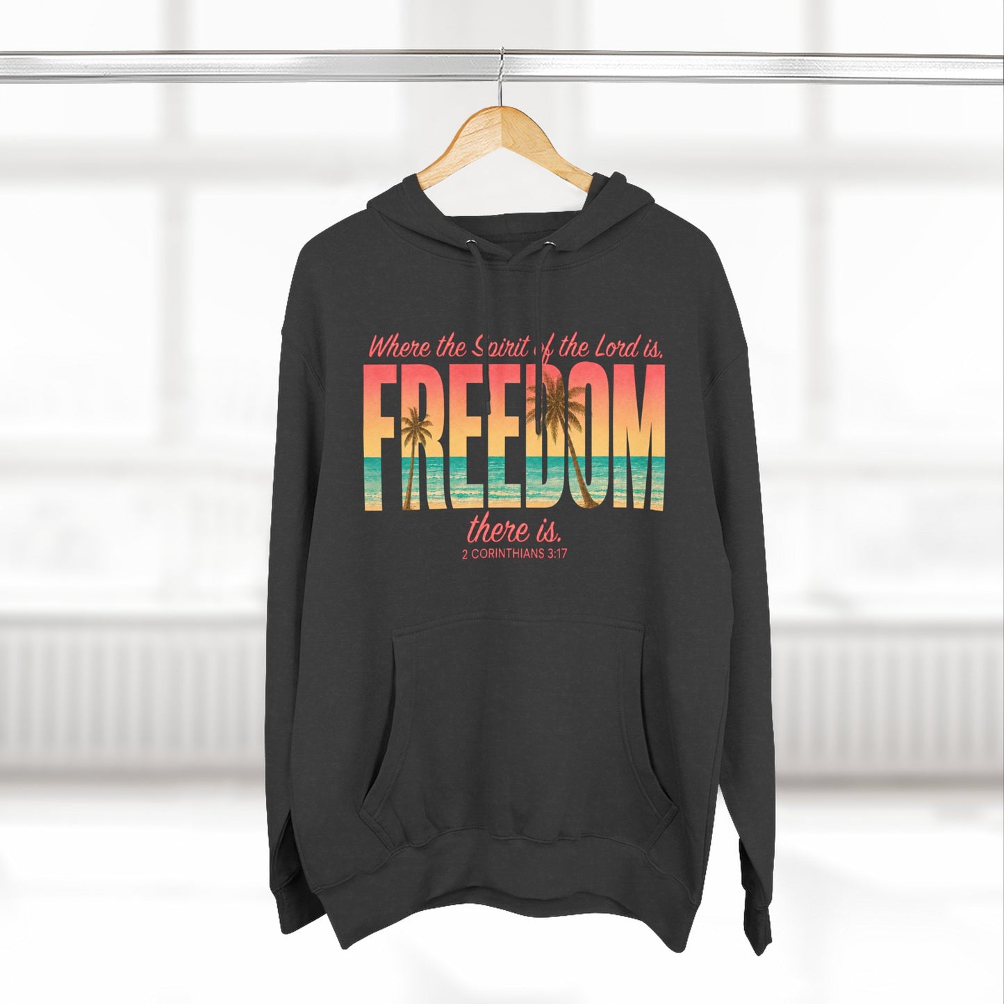 Freedom Hoodie — "The Spirit of the Lord" Faith Surf Beach Hoodie