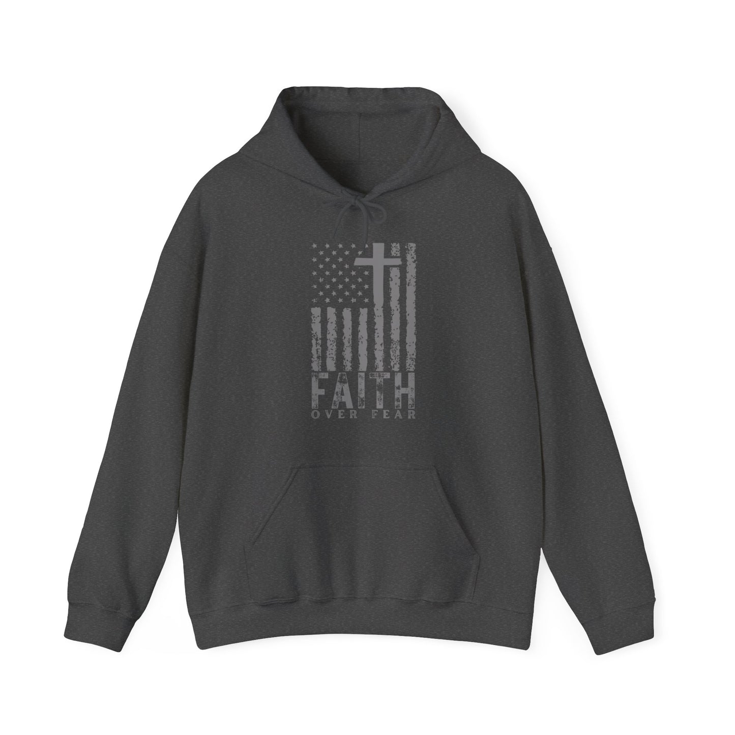 USA Flag Patriotic American Hooded Sweatshirt | Faith Over Fear Prayer Pullover Hoodie