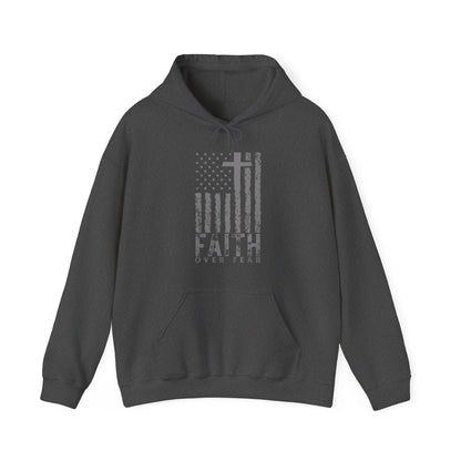 USA Flag Patriotic American Hooded Sweatshirt | Faith Over Fear Prayer Pullover Hoodie