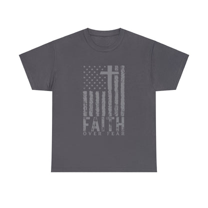 American Flag T-Shirt - Faith Over Fear Shirt | Patriotic Shirt, USA Flag Shirt