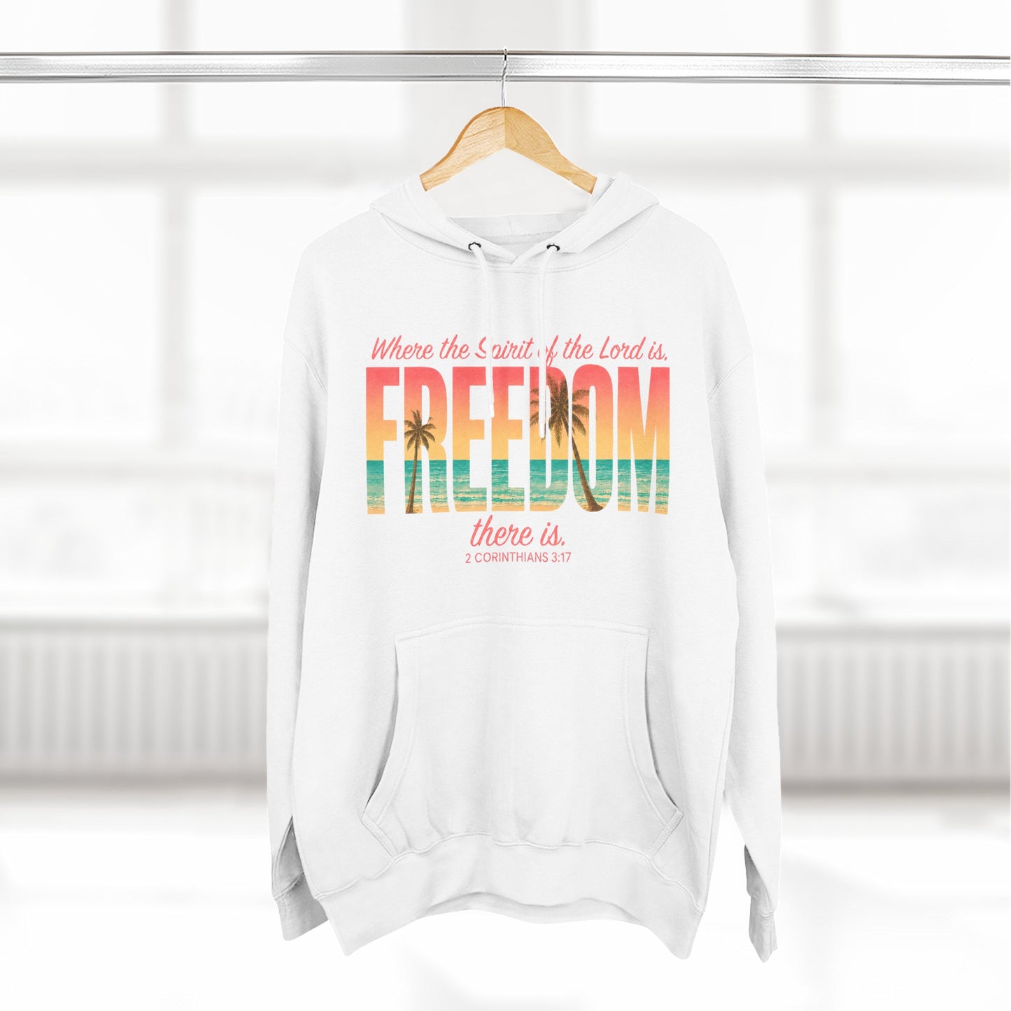 Freedom Hoodie — "The Spirit of the Lord" Faith Surf Beach Hoodie