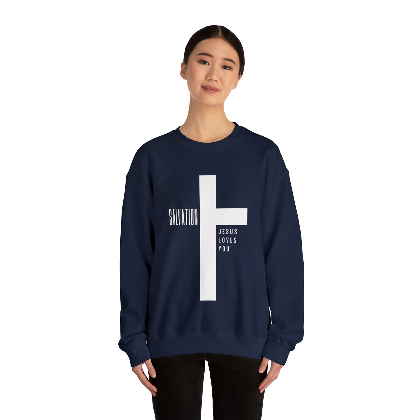 Jesus Sweatshirt | Jesus Loves You Sweatshirt, Salvation Christian Cross Sweatshirt