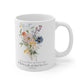 Flower Coffee Mug with Bible Verse Isaiah 40:8 - The Word of God Stands Forever