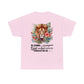 Christian T-Shirt - Be Strong and Courageous | Lion with Tropical Floral Design and Bible Verse Joshua 1:9