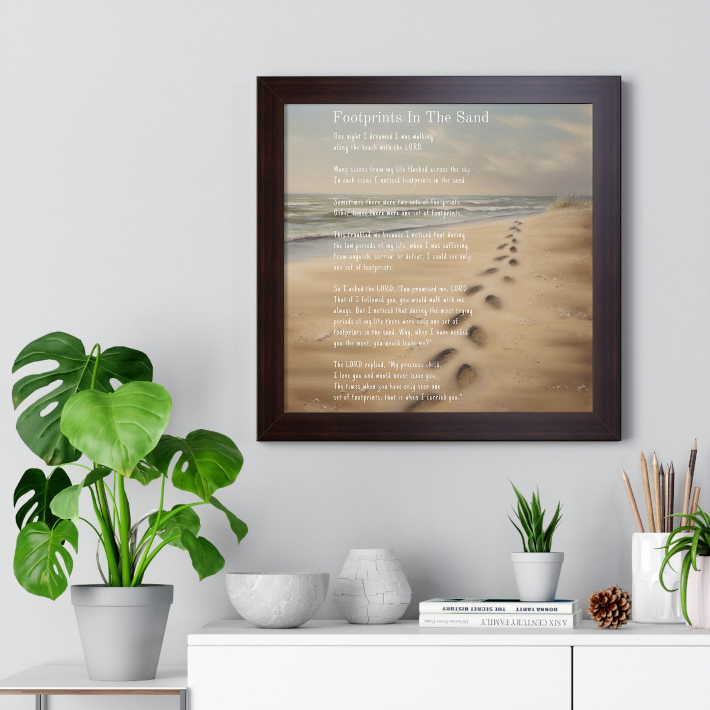 Framed Wall Art - Footprints In The Sand