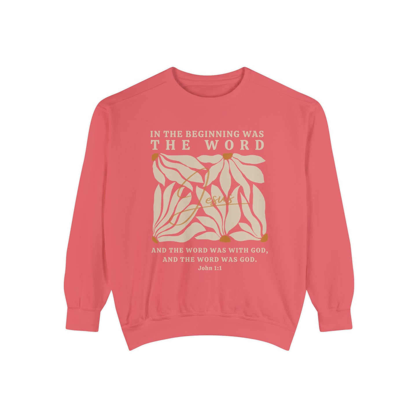Christian Sweatshirt - John 1:1 In The Beginning Was The Word  | Comfort Colors Sweatshirt | Bible Verse Sweater