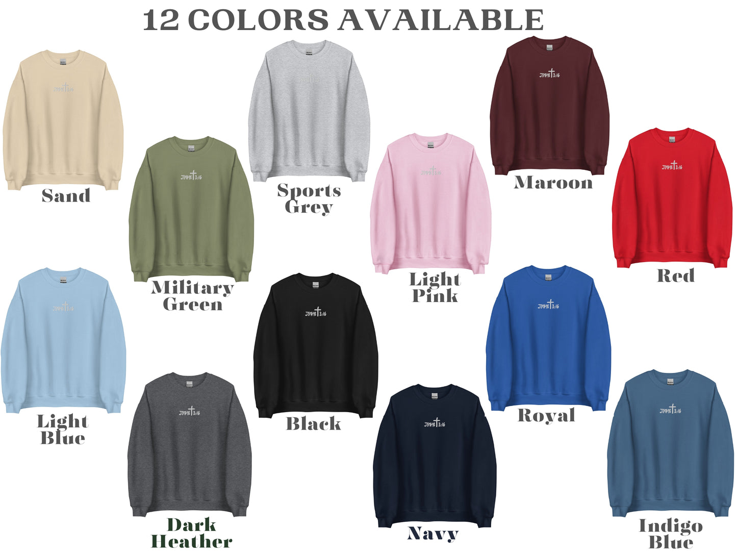John 3:16 Sweatshirt Embroidery | Christian Embroidered Sweater
