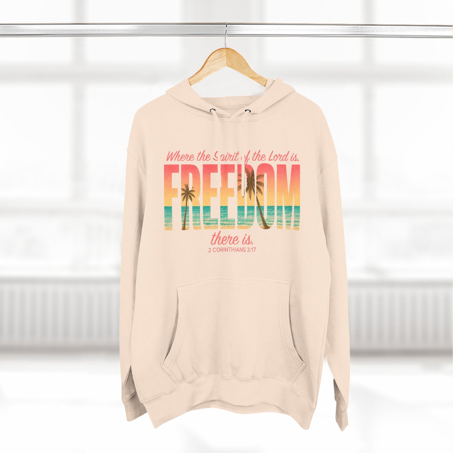 Freedom Hoodie — "The Spirit of the Lord" Faith Surf Beach Hoodie