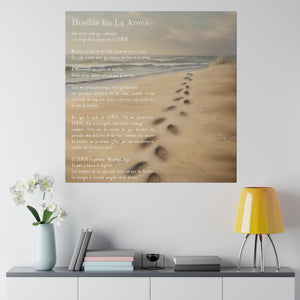 Huellas En La Arena - En Español | Spanish Version of Footprints In The Sand | Canvas Gallery Wrap