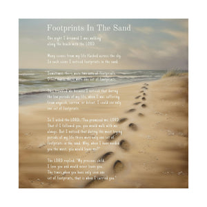Footprints In The Sand Wall Print | Christian Wall Art Decor- Unframed PHYSICAL PRINT