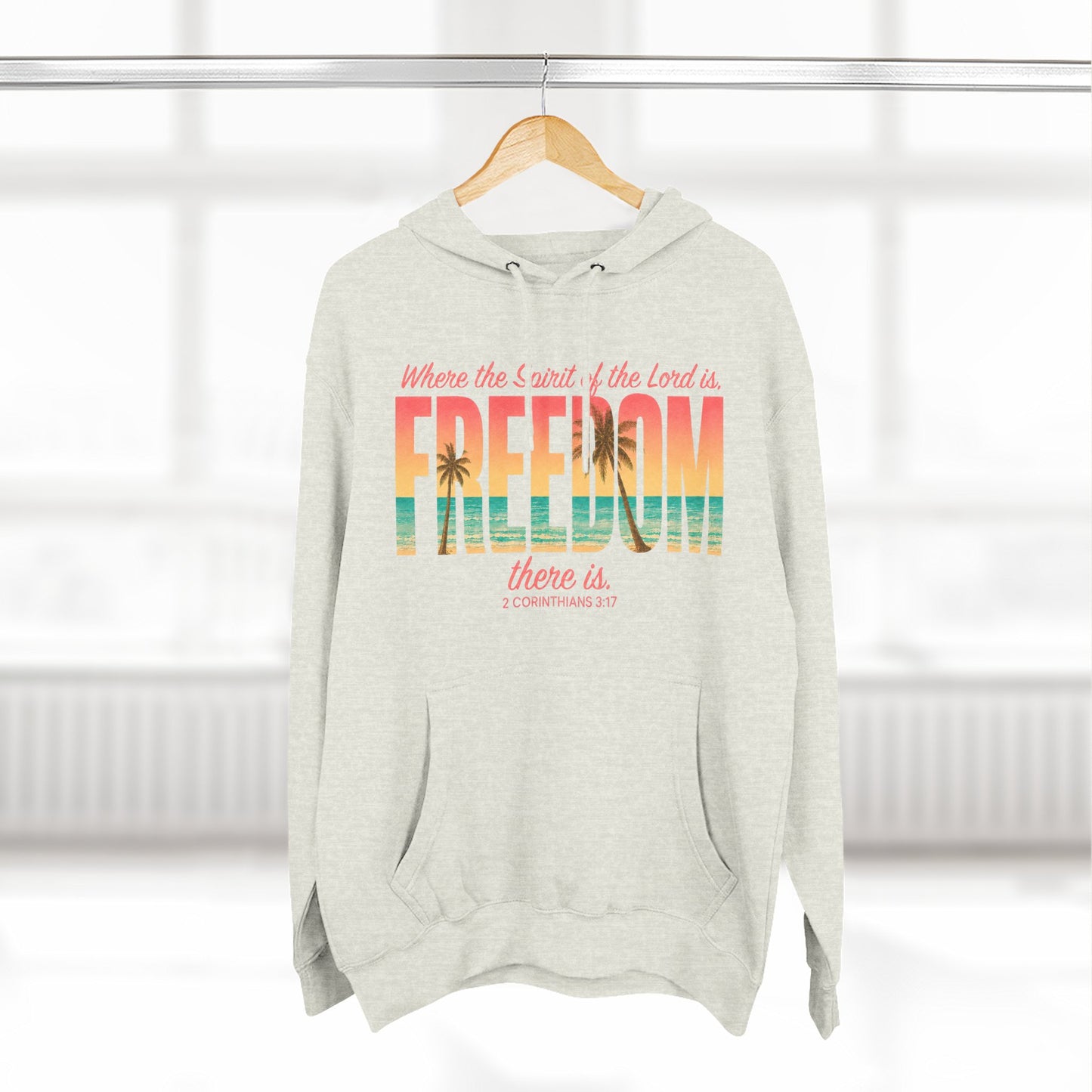 Freedom Hoodie — "The Spirit of the Lord" Faith Surf Beach Hoodie