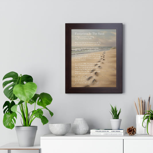 Framed Wall Art - Footprints In The Sand