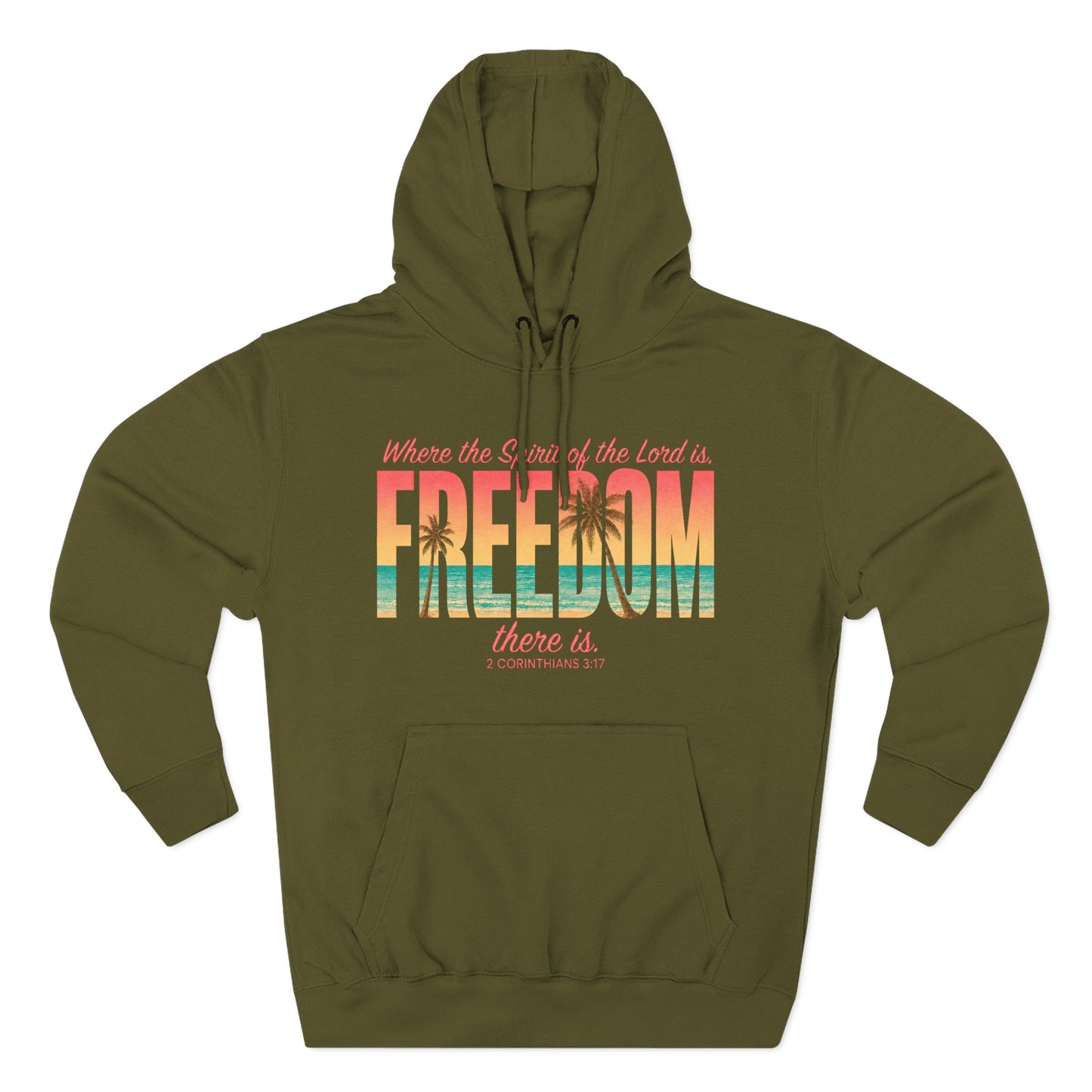 Freedom Hoodie — "The Spirit of the Lord" Faith Surf Beach Hoodie