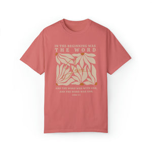 Jesus Shirt - In The Beginning Was The Word - John 1:1 Christian Shirt | Comfort Colors Shirt | Scripture Bible Verse T-Shirt