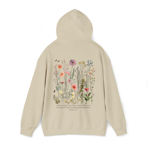 Women's Christian Hooded Sweatshirt - Vintage Flowers Hoodie Sweatshirt, Pullover Hoodie With Bible Verse