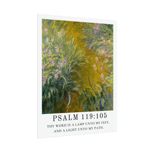 Thy Word Is a Lamp to My Feet and Light to My Path - Psalm 119:105 | Vintage Claude Monet Art with Psalm Scripture - Unframed Art Print