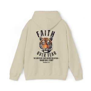 Faith Over Fear Hoodie - Whom Shall I Fear Psalm 27 - Christian Hooded Sweatshirt