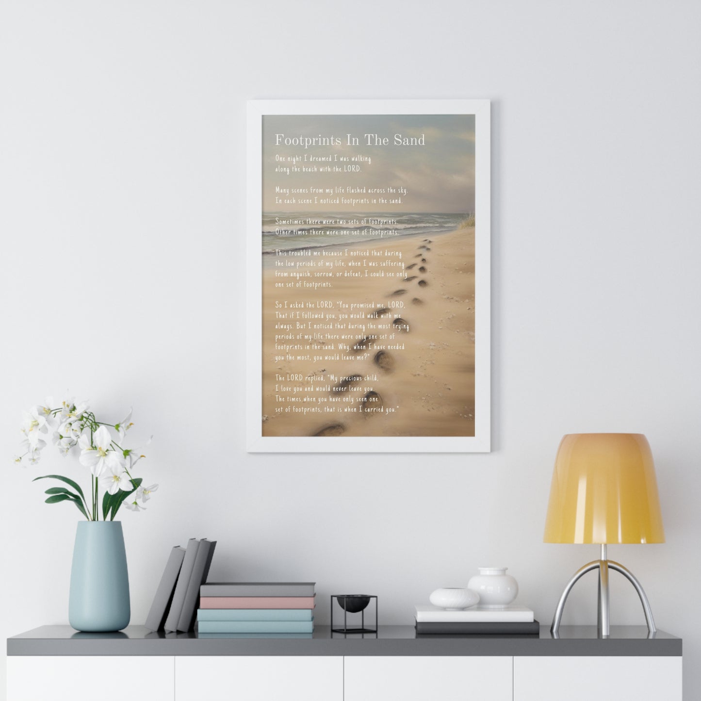 Framed Wall Art - Footprints In The Sand