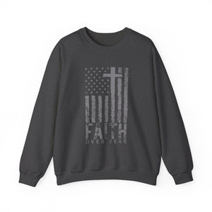 American Flag Sweatshirt - Faith Over Fear Sweater | Patriotic Sweatshirt, USA Flag Sweater