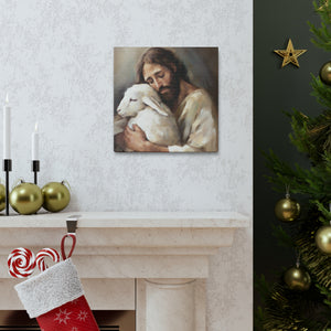 Jesus The Good Shepard & The Lost Sheep Canvas Gallery Wrap | Jesus Christ Wall Art Canvas